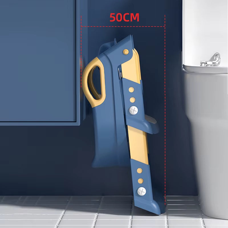 Toddler Stepped Toilet Seat Folding Rack Step Stool Stair Training Toilet for Boys Kid Baby Anti-Slip Adjustable Potty Chair