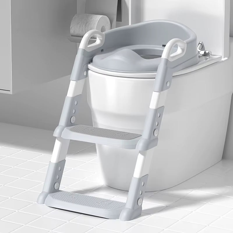 Toddler Stepped Toilet Seat Folding Rack Step Stool Stair Training Toilet for Boys Kid Baby Anti-Slip Adjustable Potty Chair